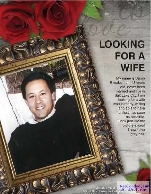 Dad Buys $900 full-page newspaper Ad to find his son a wife